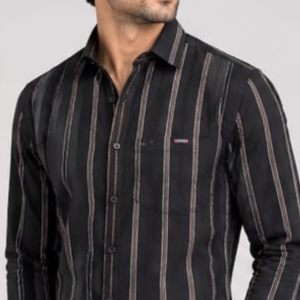 Ginco Cotton Full Sleeves Smart Fit Stripes Casual Wear Shirt for Men