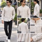 Ginco Cotton Casual Wear Full Sleeves Smart Fit Stripes Shirt for Men
