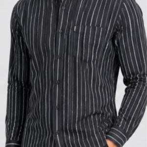 Ginco Full Sleeves Smart Fit Stripes Cotton Casual Wear Shirt for Men
