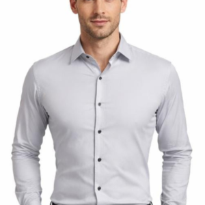 Ginco Satin Grey Smart Fit Plain Full Sleeves Party Wear Shirt for Men